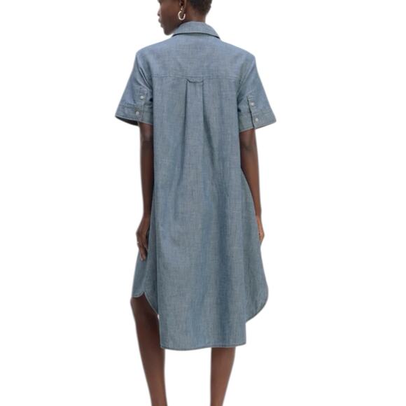 NWD Everlane The Daytripper Shirt Dress Blue Denim Chambray Size XL - Picture 3 of 10